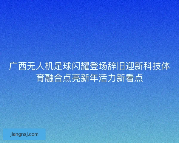 广西无人机足球闪耀登场辞旧迎新科技体育融合点亮新年活力新看点